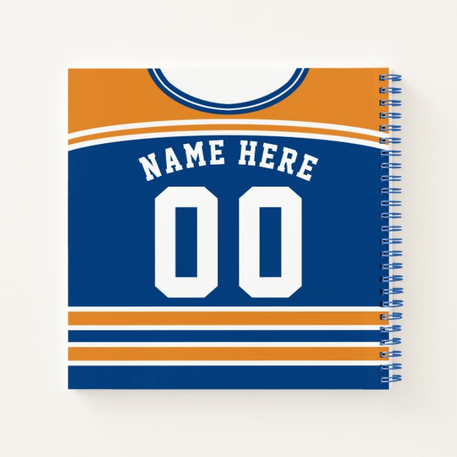 Customisable Ice Hockey Jersey Template Notebook (Back)