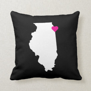 Customisable Illinois State Love Reversible Pillow