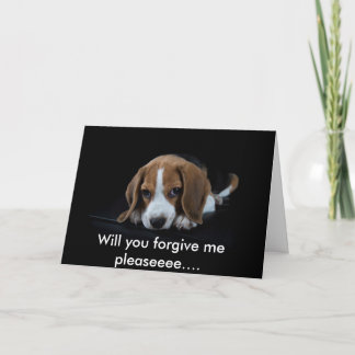 Customisable I'm Sorry Card Cute Beagle Puppy