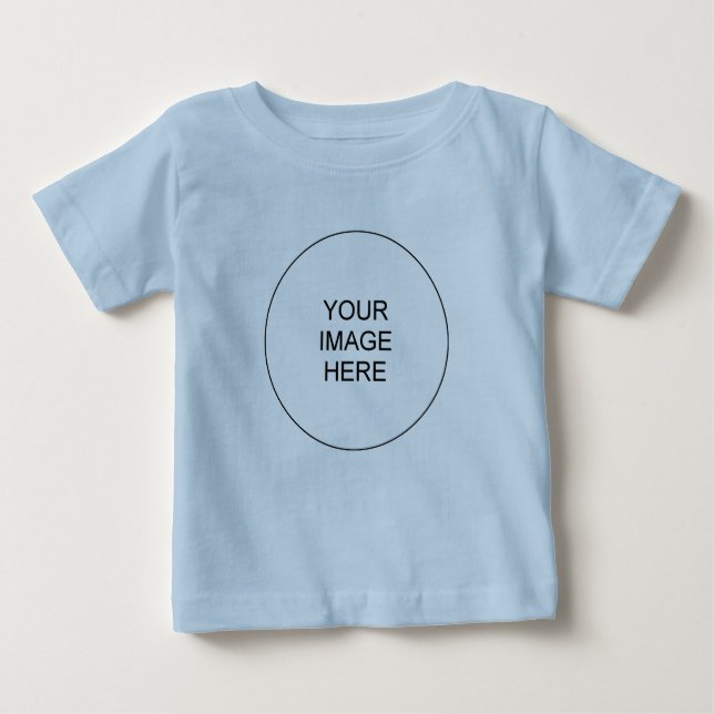 Customisable Image Text Template Front Print Blue Baby T-Shirt (Front)