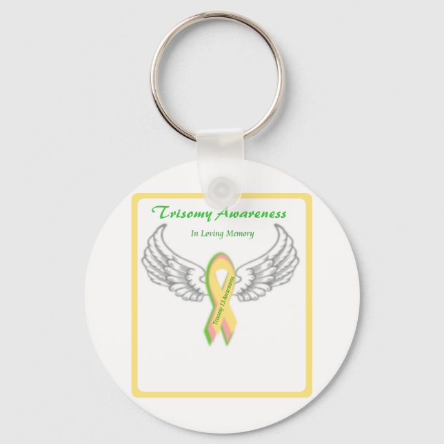 Customisable In Loving Memory Trisomy 13 Key Ring (Front)