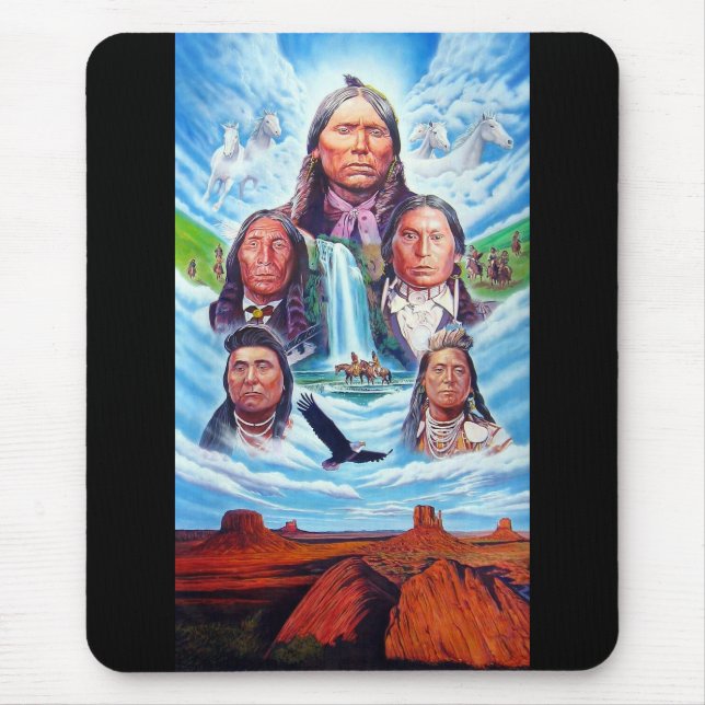Customisable Indian Chiefs Native Americans Mouse Pad (Front)
