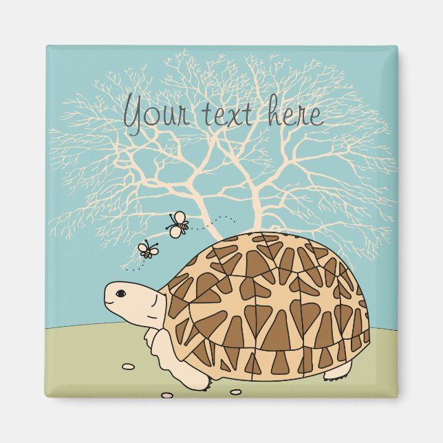 Customisable Indian Star Tortoise Magnet (Front)