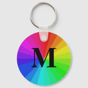 Customisable Initial Colour Wheel Key Ring