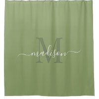Customisable Initial & Name Deep Sage Green
