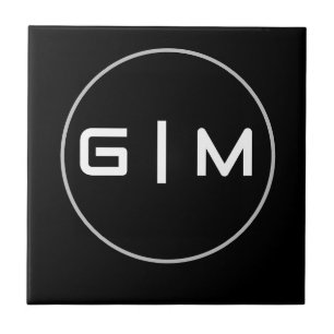 Customisable initials name ceramic tile