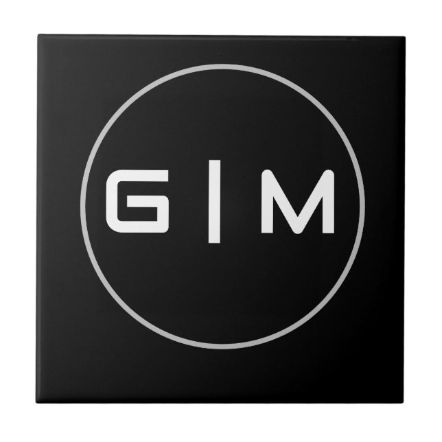 Customisable initials name ceramic tile (Front)