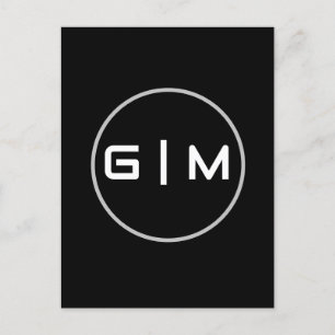 Customisable initials name postcard
