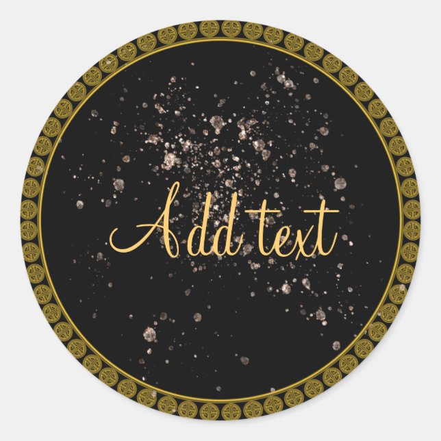 Customisable, insert your own text, template  classic round sticker (Front)