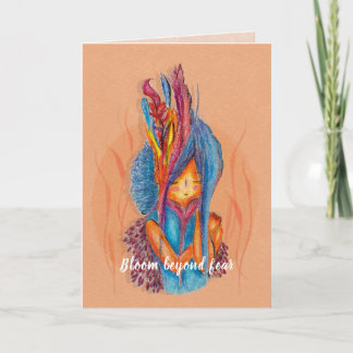 Customisable Inspirational card-Bloom Beyond Fear  Thank You Card