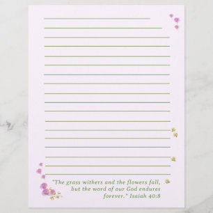 Customisable Inspirational Floral Custom Letterhead