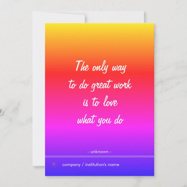 Customisable Inspirational Quotes Mordern Classic Holiday Card (Front)