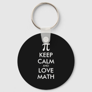 Customisable Internet meme KEEP CALM and LOVE MATH Key Ring