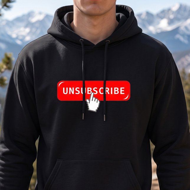 Customisable Introvert Humour - Unsubscribe Button Hoodie (Creator Uploaded)