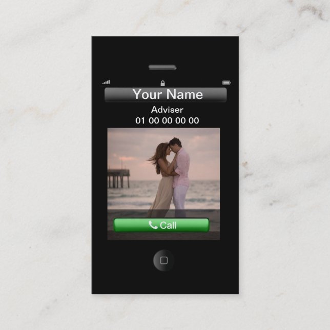 Customisable iPhone Design (with social buttons) Business Card (Front)