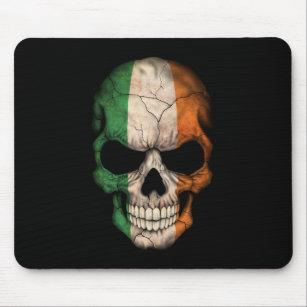 Customisable Irish Flag Skull Mouse Pad