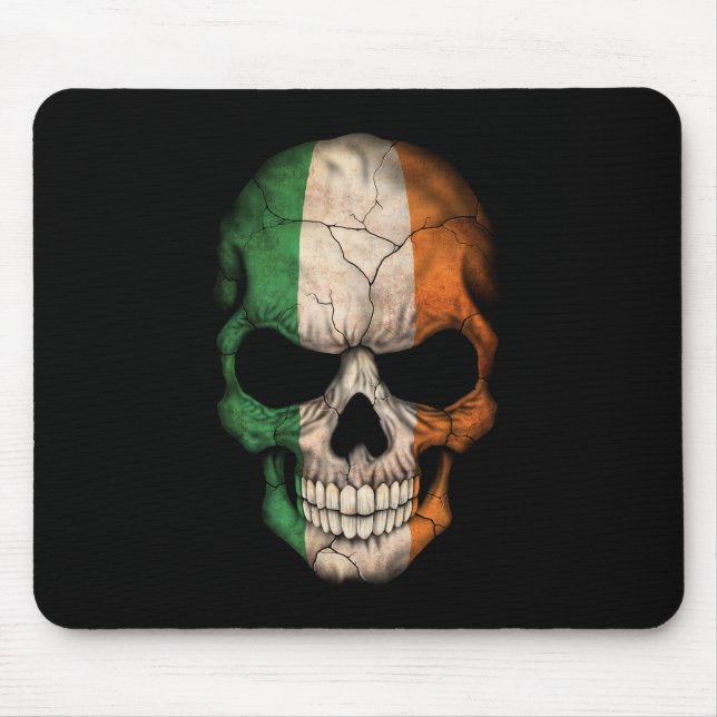 Customisable Irish Flag Skull Mouse Pad (Front)