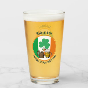 Customisable Irish Flag St Patricks Day Glass