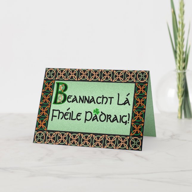 Customisable Irish Gaelic St. Patrick's Day Card (Front)