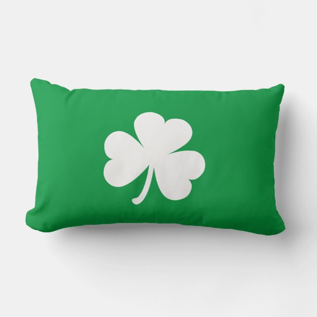 Customisable Irish Shamrock Lumbar Cushion (Front)