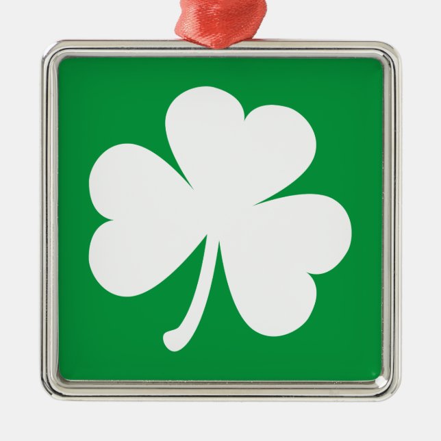 Customisable Irish Shamrock Metal Tree Decoration (Front)
