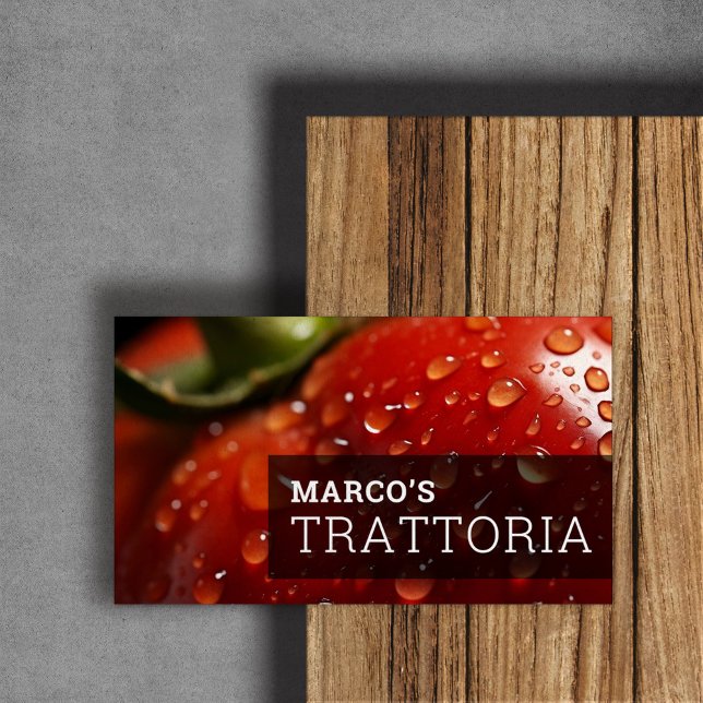 Customisable Italian Restaurant horizontal photo Business Card (Creator Uploaded)