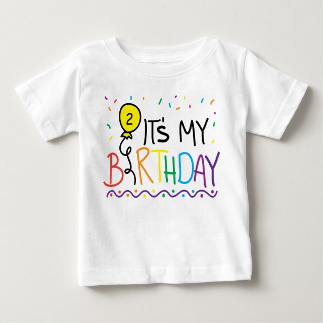 Customisable It's My Birthday Balloon T-Shirt (Front)