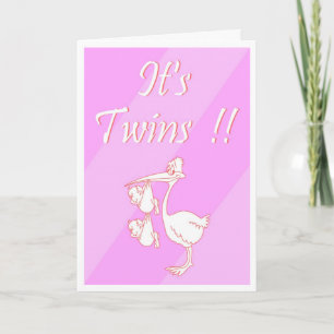 Customisable "It's Twins!!" (Girls) Card