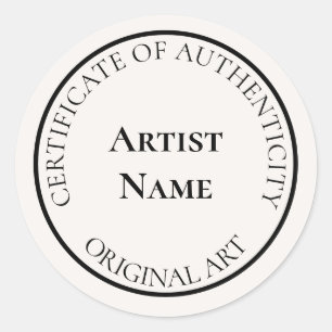 Customisable Ivory Certificate of Authenticity Classic Round Sticker