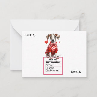 Customisable Jack Russell Puppy Valentine Card