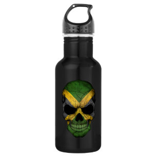 Customisable Jamaican Flag Skull 532 Ml Water Bottle
