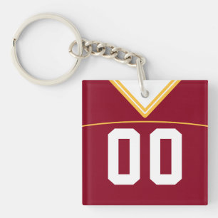 Customisable Jersey Keyring, Football Lacrosse Key Ring