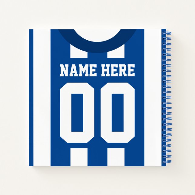 Customisable Jersey Template Notebook Soccer Rugby (Back)