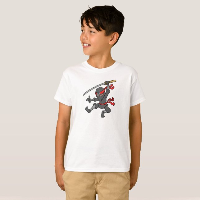 Customisable Jumping Ninja Design T-Shirt (Front Full)