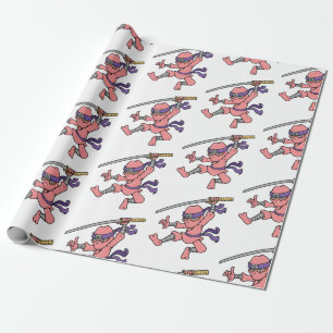 Customisable Jumping Ninja Design Wrapping Paper