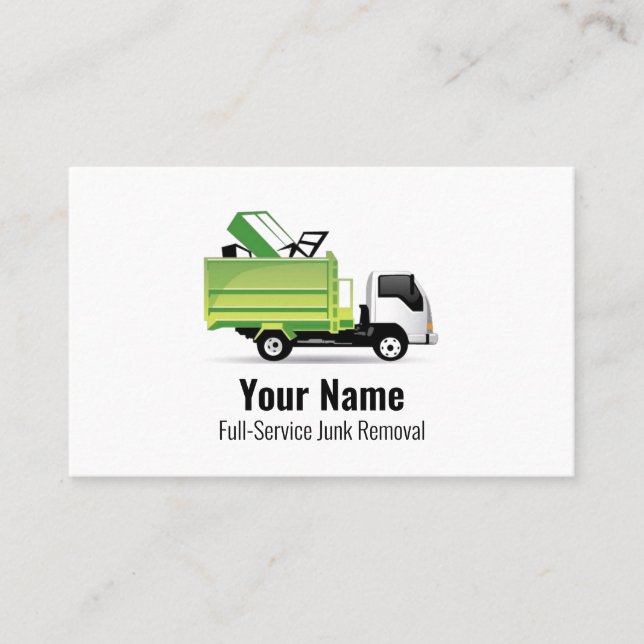 Customisable junk waste removal company business card (Front)