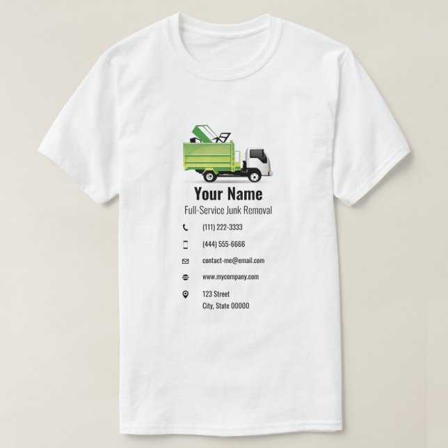 Customisable junk waste removal company T-Shirt (Design Front)