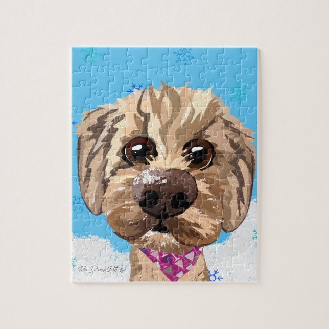 Customisable "Juno" the Goldendoodle Puzzle (Vertical)