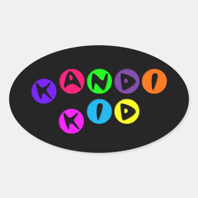 Customisable Kandi Kid Oval Sticker (Front)