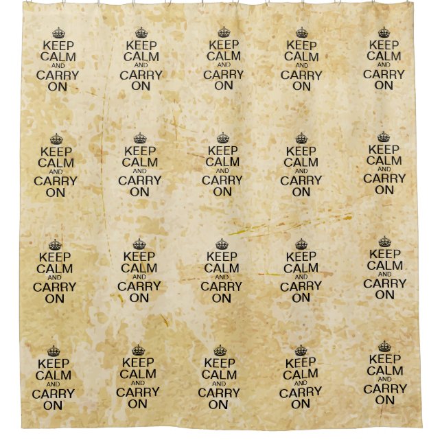 Customisable KEEP CALM and CARRY ON Shower Curtain (Front)
