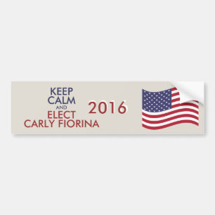 Customisable Keep Calm And Elect CARLY FIORINA Bumper Sticker