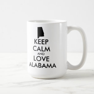 Customisable KEEP CALM and LOVE ALABAMA Coffee Mug