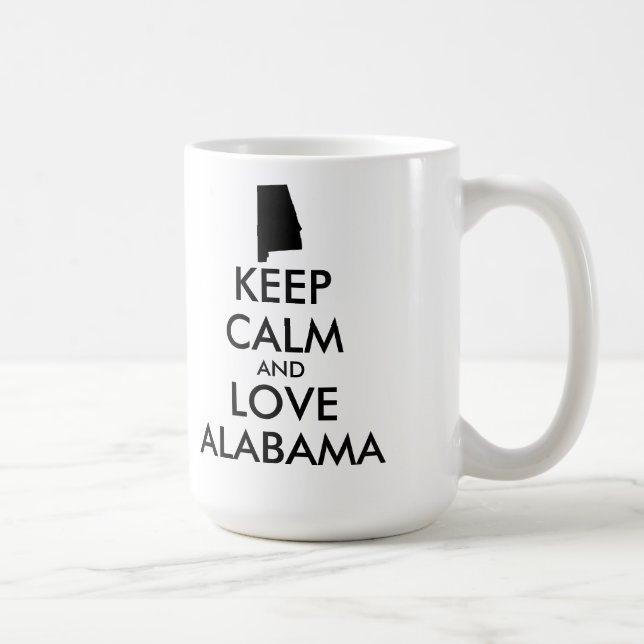 Customisable KEEP CALM and LOVE ALABAMA Coffee Mug (Right)
