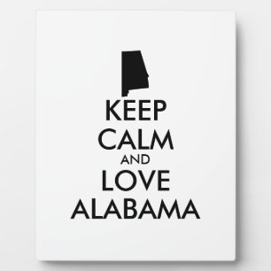Customisable KEEP CALM and LOVE ALABAMA Plaque