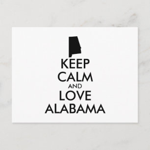 Customisable KEEP CALM and LOVE ALABAMA Postcard