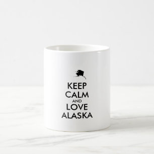 Customisable KEEP CALM and LOVE ALASKA Coffee Mug