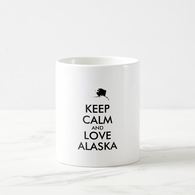 Customisable KEEP CALM and LOVE ALASKA Coffee Mug (Center)