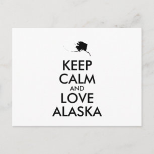 Customisable KEEP CALM and LOVE ALASKA Postcard