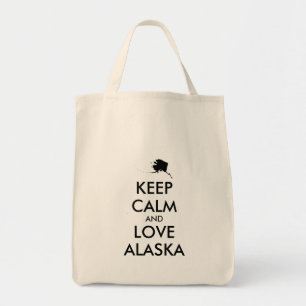 Customisable KEEP CALM and LOVE ALASKA Tote Bag