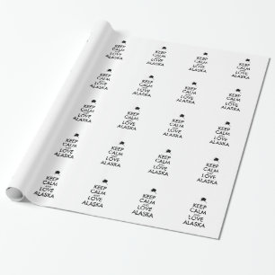 Customisable KEEP CALM and LOVE ALASKA Wrapping Paper